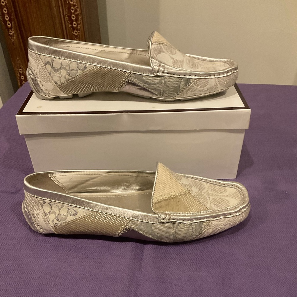 Coach Signature Silver Patchwear Loafers